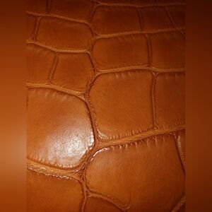 Giorgio Armani Rare cognac genuine crocodile skin leather lined tote